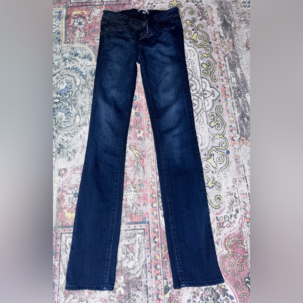 PAIGE Dark Indigo Women's Boot Cut Jeans skyline straight